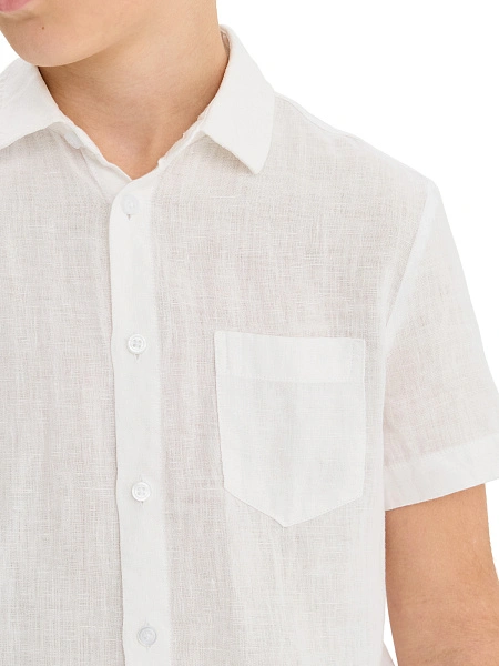 Рубашка для мальчика с коротким, цвет белый, фото 3