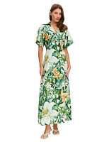 LINEN Платье женское Паттерн Tropical Flowers