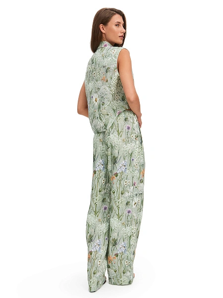 LINEN Брюки женские прямые, цвет паттерн flowers, фото 2