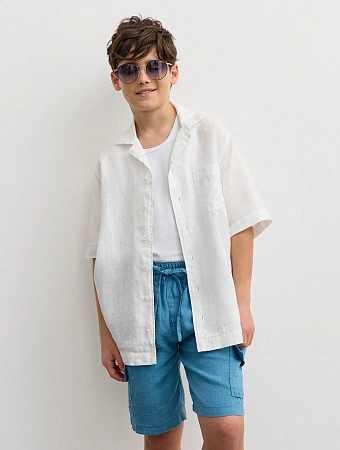 Шорты LINEN с карманами для мальчика, цвет голубой, фото 1