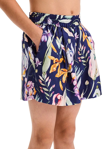 Шорты SILK для девочки с карманом, цвет паттерн spring garden, фото 1