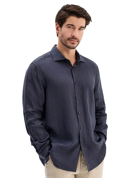 Рубашка мужская прямая, цвет графитовый, фото 1