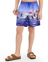 Шорты для мальчика Swimwear Ярко-синий паттерн Surf острова