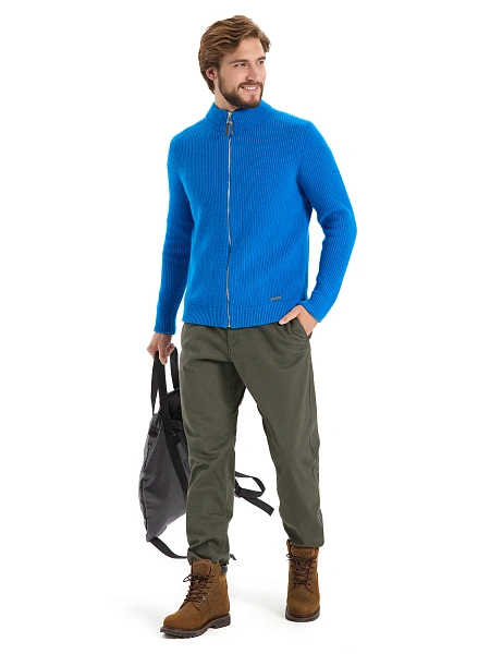 Кардиган мужской на молнии Merino Knitted, цвет синий, фото 5