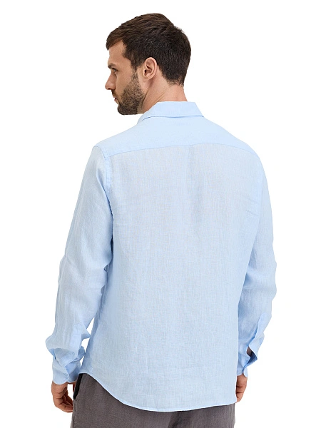 LINEN Рубашка мужская slim, цвет бледно-голубой, фото 2