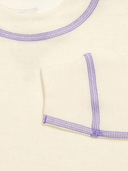 Термофутболка для мальчиков с длинным рукавом серии SOFT, цвет молочный с отстрочкой, фото 2