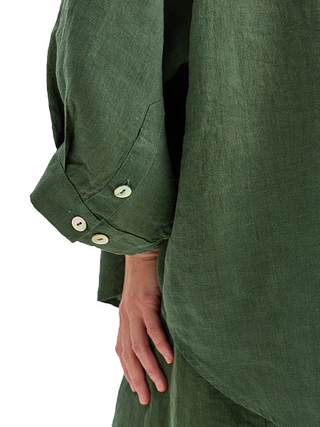 Рубашка женская серии LINEN, цвет олива, фото 4