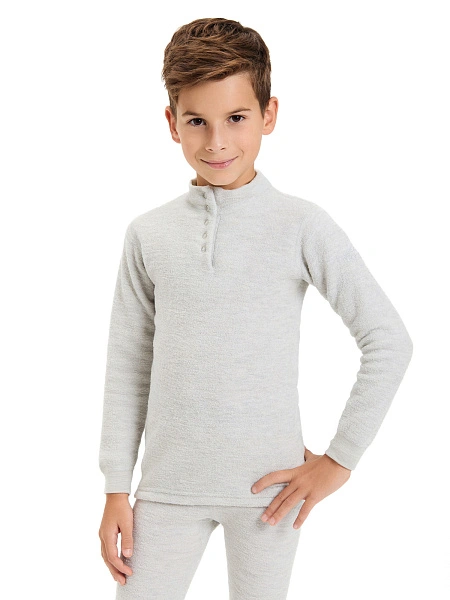 Термобелье фуфайка детская для мальчиков серии "-60°C", цвет жемчуг, фото 1