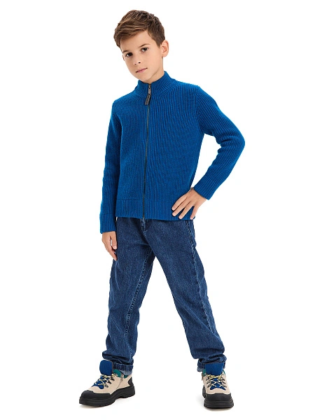 Кардиган шерстяной на молнии для мальчика, цвет арктик, фото 2
