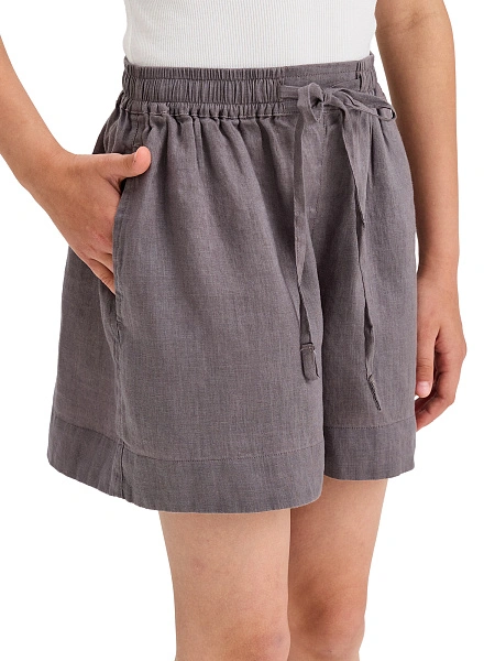 LINEN Шорты для девочки, цвет серый, фото 4