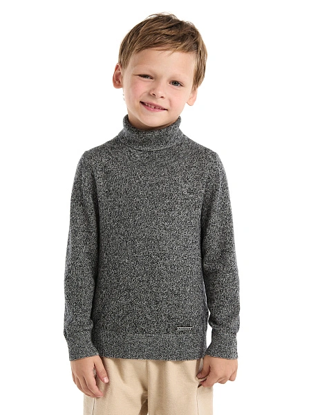 Свитер Cash Touch детский для мальчиков, цвет черно-белый меланж, фото 1