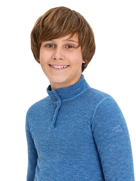 Термобелье фуфайка для мальчиков - подростков серии "-60°C", цвет джинс меланж, фото 3