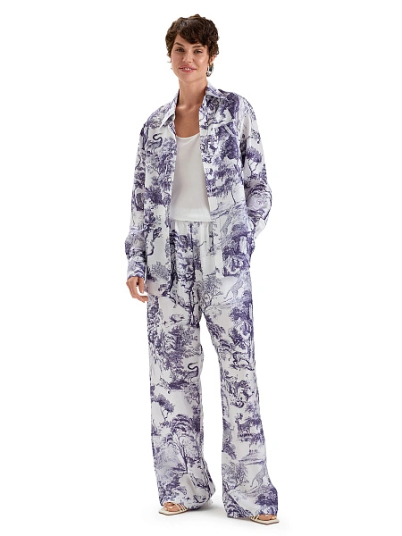 Блуза SILK женская, цвет принт светлый toile de jouy, фото 5