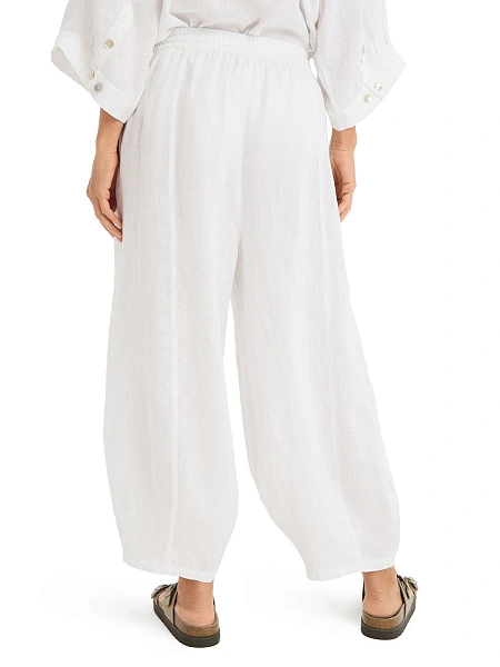 Брюки женские "baggy" серии LINEN, цвет белый, фото 3