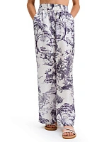 Брюки SILK для девочки прямые Принт светлый Toile de Jouy