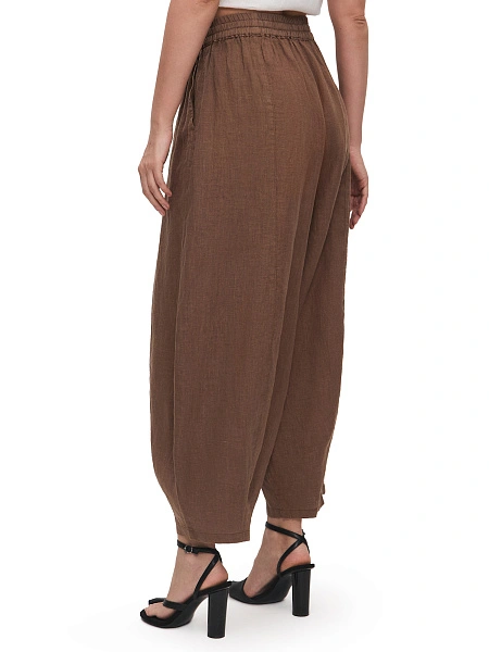 Брюки женские "baggy" серии LINEN, цвет шоколад, фото 3