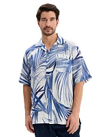 Мужская рубашка LINEN из умягченного льна Паттерн Palm leaves