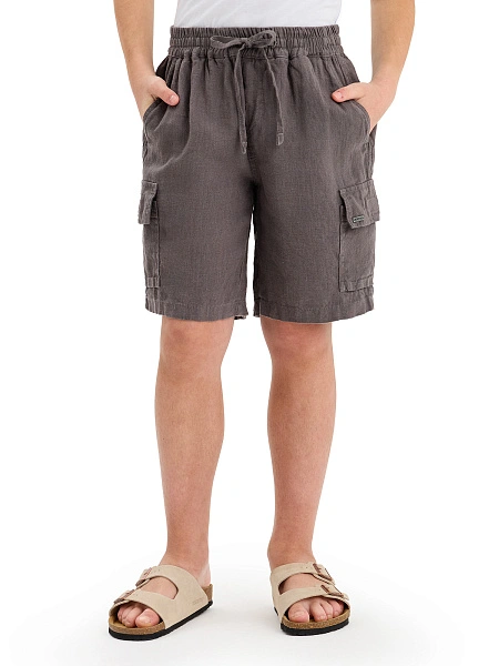 Шорты LINEN с карманами для мальчика, цвет серый, фото 2