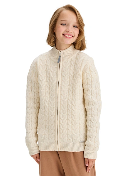 Кофта на молнии Super Fine Merino Wool для девочек, фото 1