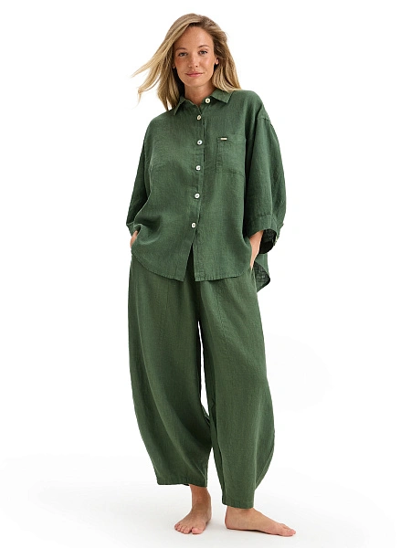 Рубашка женская серии LINEN, цвет олива, фото 5