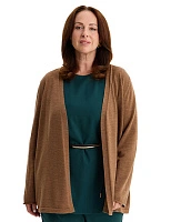 Merino Base Кардиган женский plus size Серо-коричневый