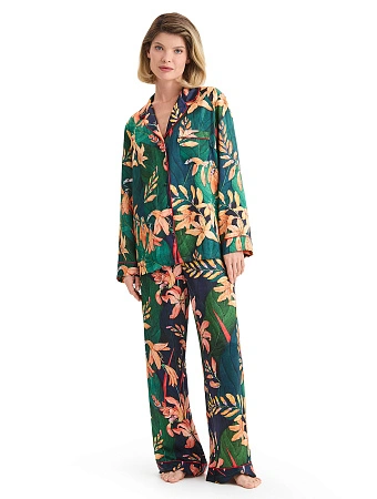 Костюм из шелка, цвет принт тропический, фото 1