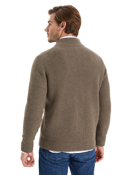 Кардиган мужской на молнии Merino Knitted, цвет коричневый, фото 3