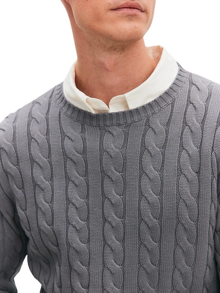 Джемпер Cotton мужской "косы", цвет графитовый, фото 3