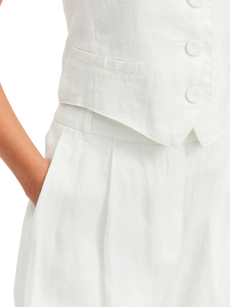 LINEN Жилет женский, цвет белый, фото 4