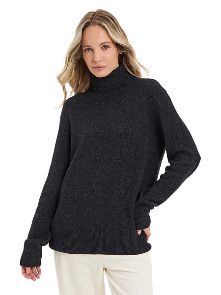Свитер женский Cashmere&Merino blend oversize, цвет антрацит, фото 1