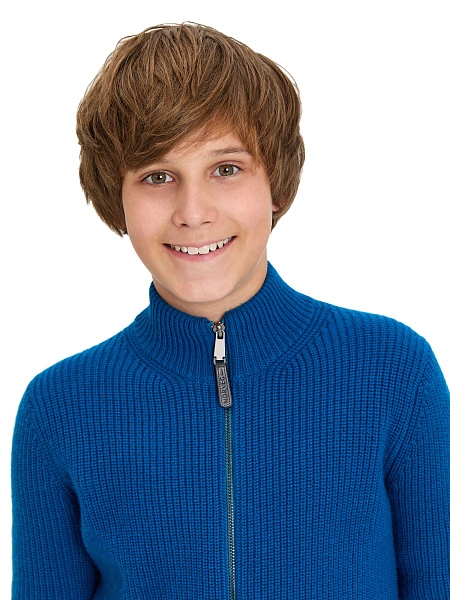 Кардиган шерстяной на молнии для мальчиков-подростков, цвет арктик, фото 3