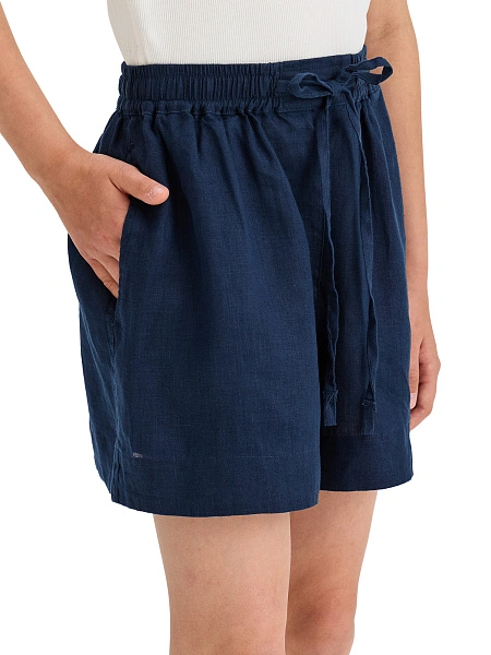 LINEN Шорты для девочки, цвет темно-синий, фото 4