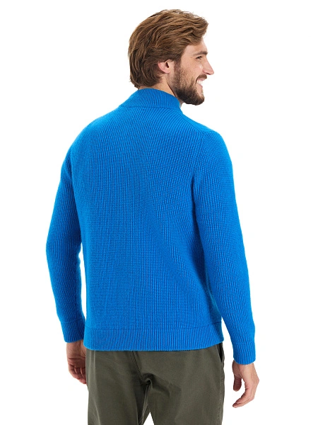Кардиган мужской на молнии Merino Knitted, цвет синий, фото 2