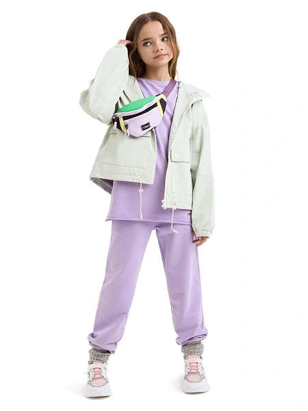 Брюки-джоггеры детские для девочек серии Cotton, цвет лаванда, фото 6