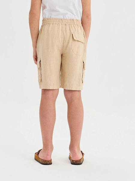 Шорты LINEN с карманами для мальчика, цвет песочный, фото 5