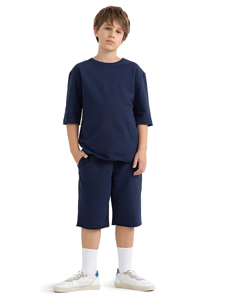 Шорты детские для мальчика Cotton, цвет темно-синий, фото 2