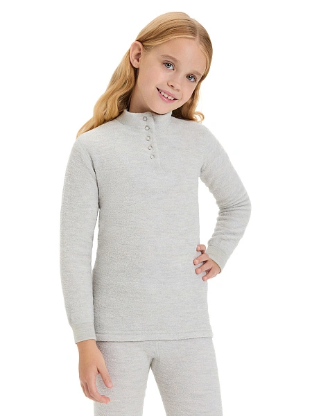 Термобелье фуфайка детская для девочек серии "-60°C", цвет жемчуг, фото 1