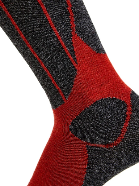 Термоноски детские ВЫСОКИЕ серии SPORT WOOL, цвет красный+антрацит, фото 4