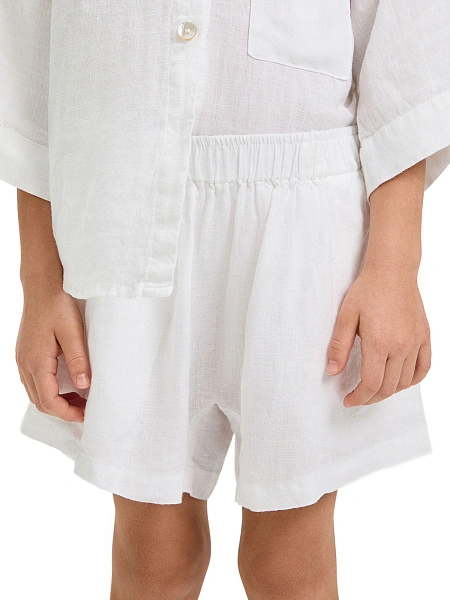 Шорты для девочки серии LINEN, цвет белый, фото 5