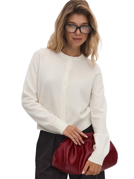 Кардиган на пуговицах, цвет молочный, фото 5