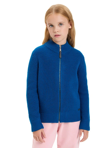 Кардиган из 100% шерсти мериноса на молнии для девочек, цвет арктик, фото 1