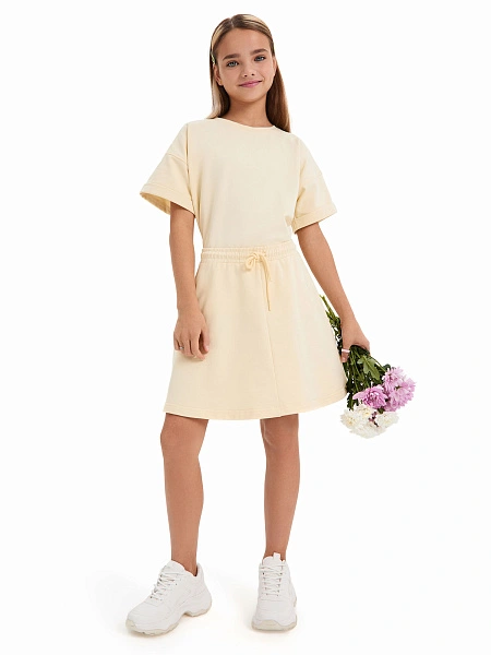 Футболка для девочки ORGANOMICA Cotton, цвет сливочный, фото 6