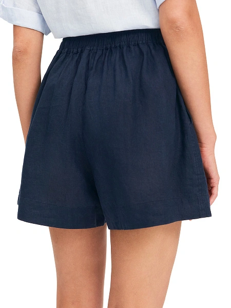 LINEN Шорты женские короткие, цвет темно-синий, фото 3