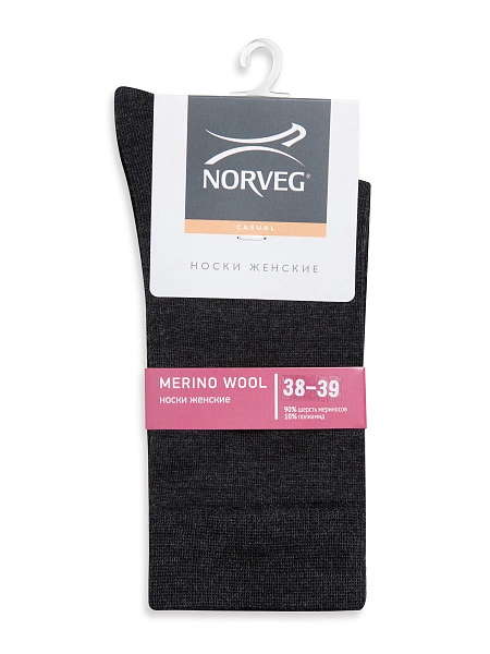 Носки женские из шерсти мериноса серии MERINO WOOL, цвет черный, фото 5
