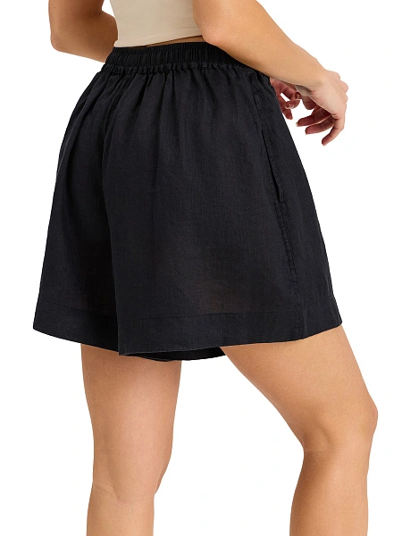 Шорты женские короткие серии LINEN, цвет черный, фото 2