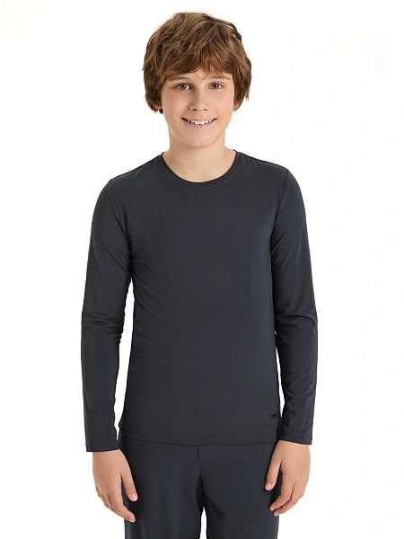 Лонгслив Bamboo для мальчика-подростка, цвет темно-серый, фото 1