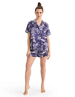 Шорты женские серии SILK Принт темный Toile de Jouy