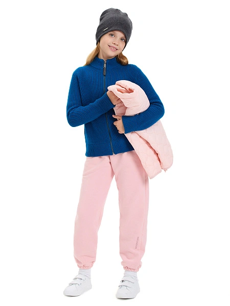 Кардиган из 100% шерсти мериноса на молнии для девочек, цвет арктик, фото 6