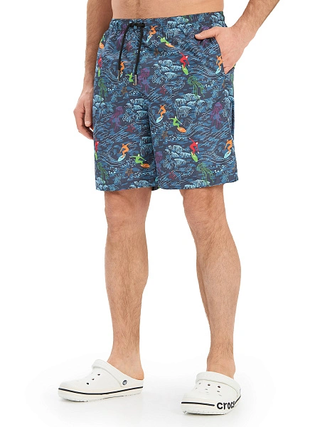 Swimwear Шорты мужские, цвет антрацит паттерн серферы, фото 3