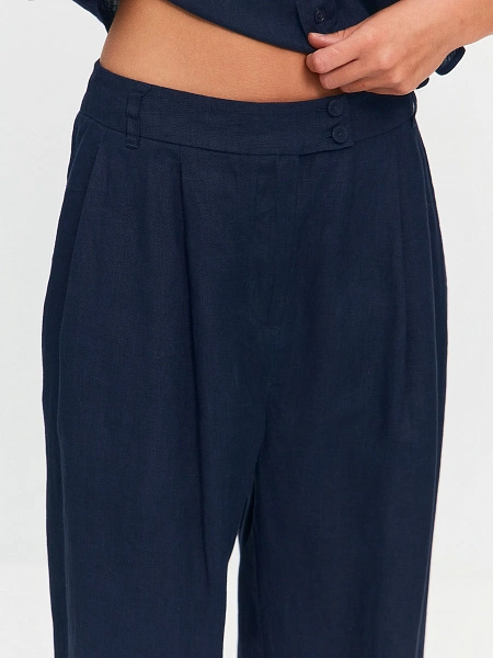 LINEN Брюки женские base, цвет черный, фото 5